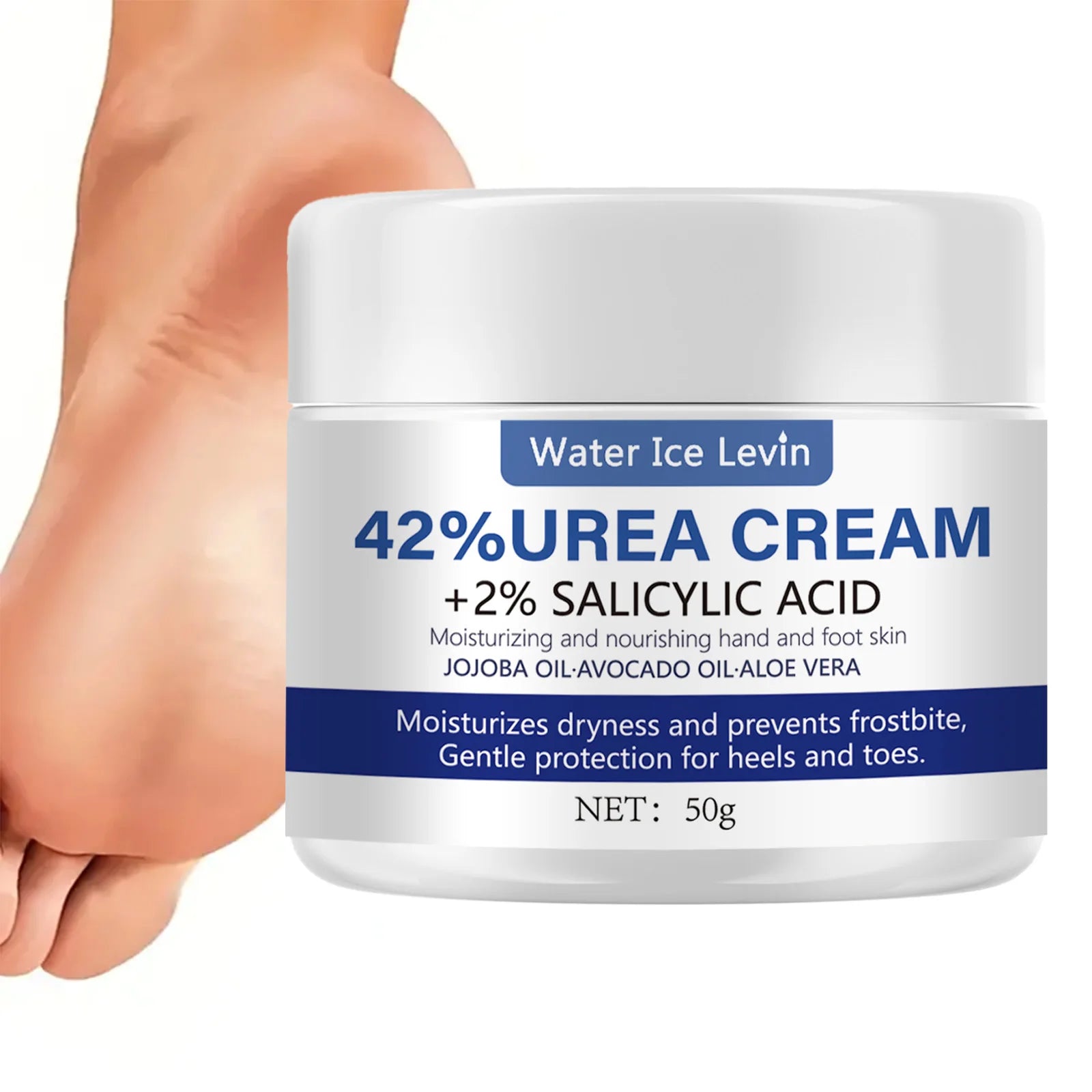 50g Ultra Moisturizing 42% Urea Aloe Vera Foot Cream - gentle exfoliating daily foot moisturizer Qme