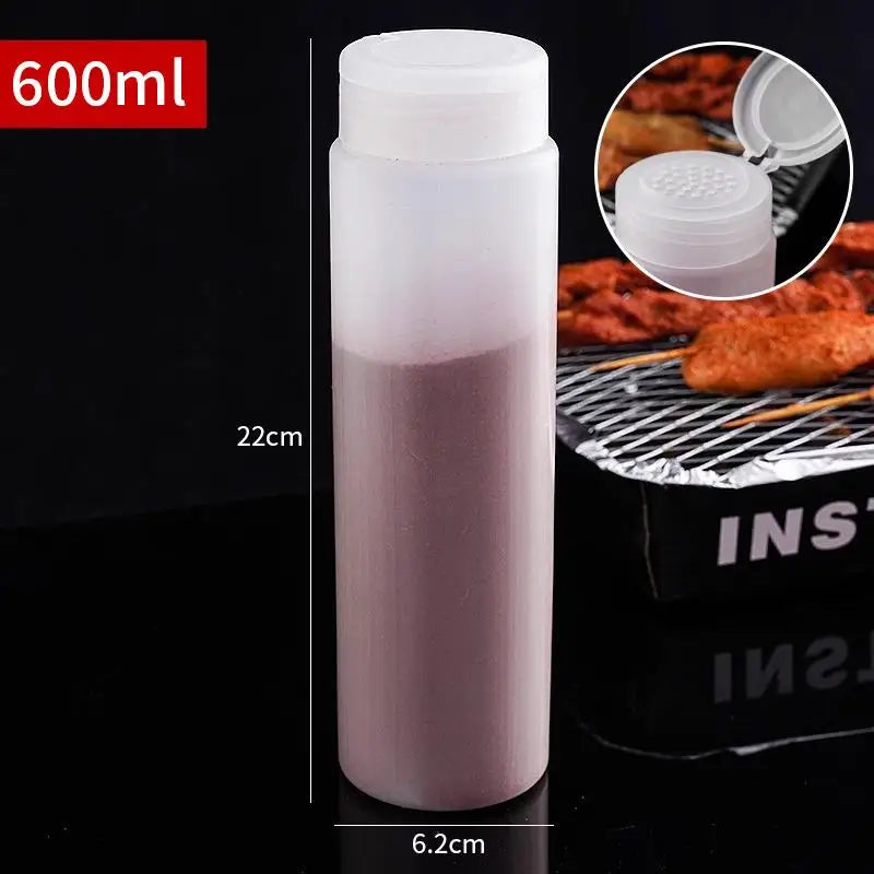 400 Clear Plastic Spice Jar Shaker Lids Kitchen Seasoning Containers Qme 600ML