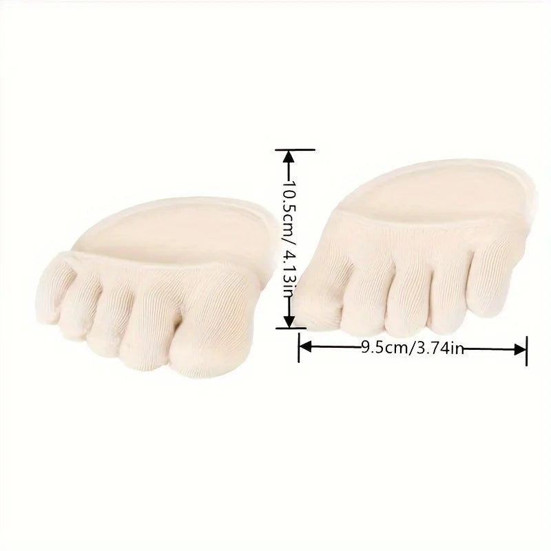 Summer Five Finger Half Palm Socks, Forefoot Pad, Invisible High-Heeled Socks, Non Slip Foot Pads, Split Toe Socks Qme