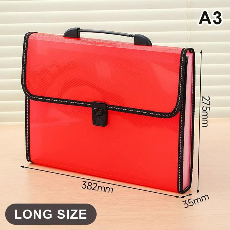 Long Document Organizer Folder Lightweight File Holder Handle Student Qme A3