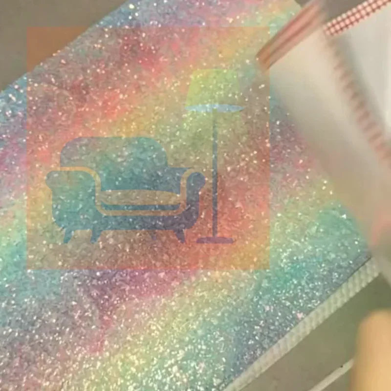 5/7Pcs Rainbow Gradient Glitter Fabric Sheets Sparkle Ironing Paper For DIY Fuse Beads Craft Bag Decoration Handmade Projects Qme