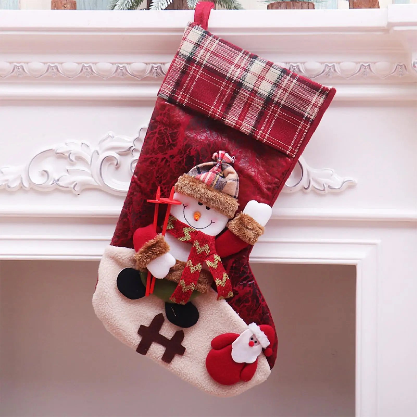 Christmas Stockings Traditional Cute Reindeer Candy Bags Deer Qme