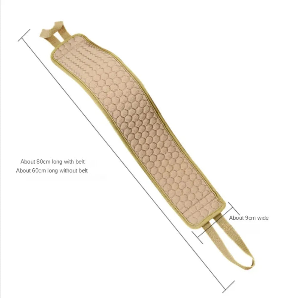 Shower Exfoliating Back Scrubber Bath Belt Towel Ball Glove Deep Mud Qme