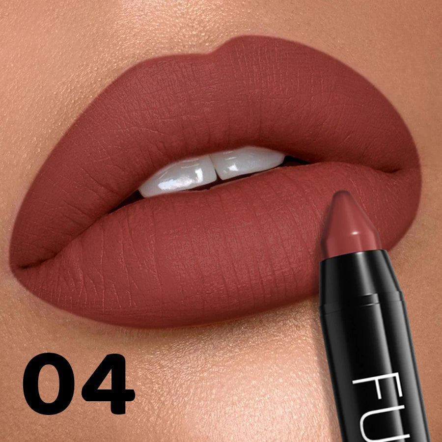 16 Nude Brown Lipliner Pen Waterproof Lipstick Sexy Red Matte Contour Qme 04