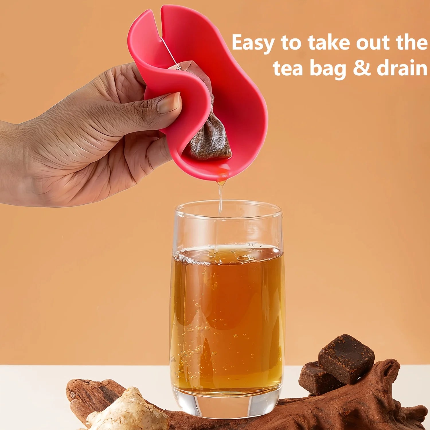 1pc Silicone Tea Bag Buddy, Silicone Tea Bag Holder & Squeezer, Easy to Use, Mess Free, Dishwasher Safe Qme