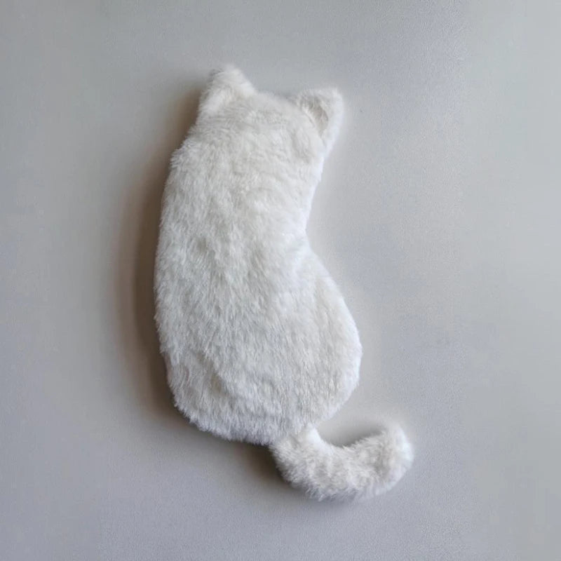 Cute Cartoon Cat Plush Pen Bag Funny Student Animal Pencil Cases Qme A2 White