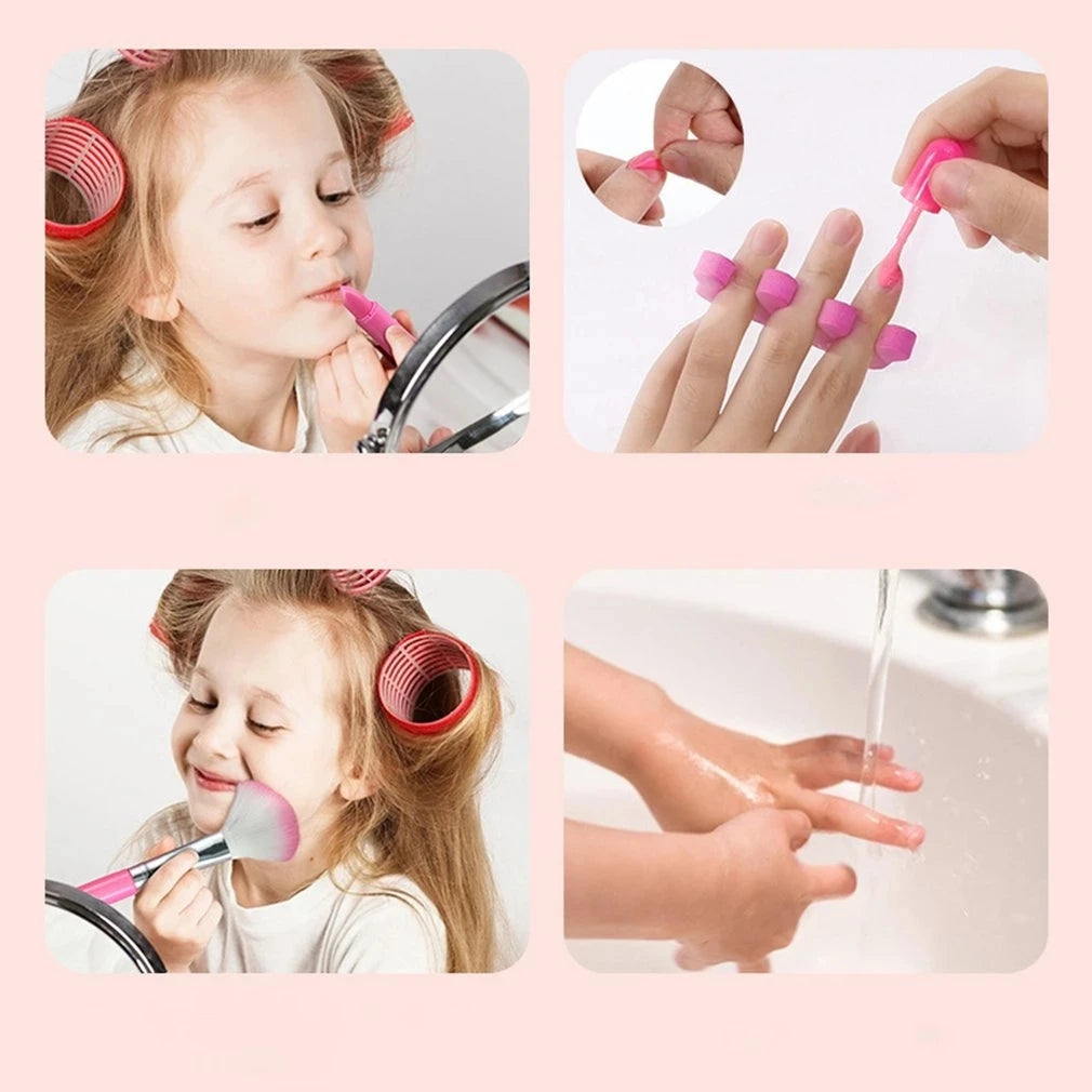 Children Makeup Cosmetics Pretend Playing Box Princess Make Up Girl Toy Play Set Lipstick Eye Shadow Safety Nontoxic Kit Toy Kid Qme