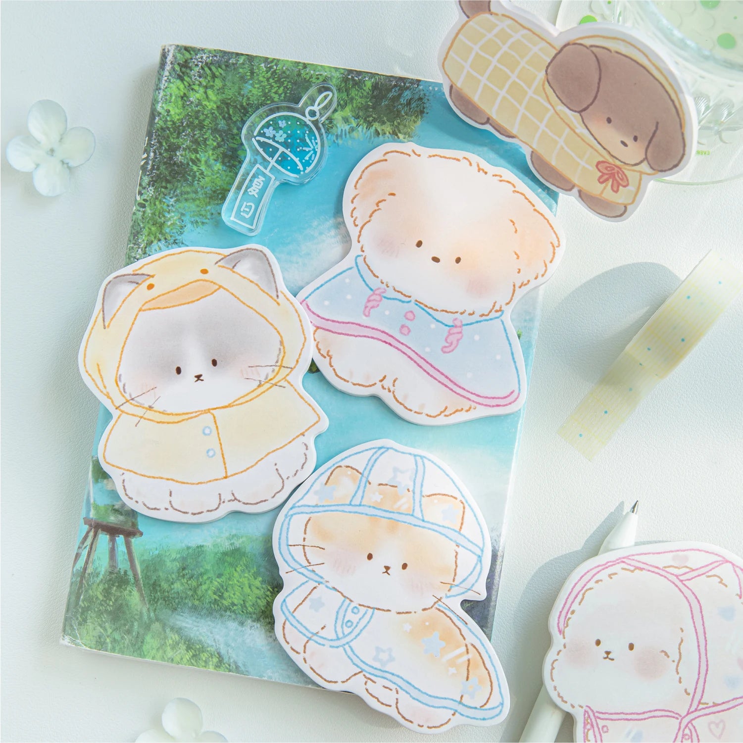 Kawaii Cartoon Rabbit Bear Sticky Notes Memo Pad 30/180 pcs Cute Message N Times Sticky Office Stationery Supply Journal Planner Qme