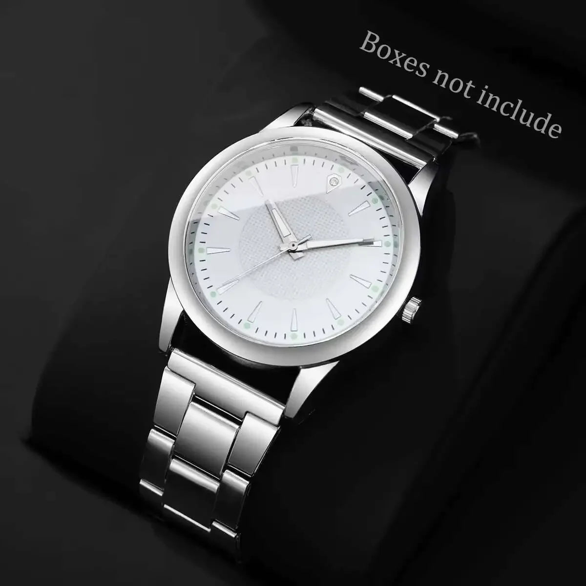 Moda masculina relógios de negócios mostrador simples relógio de quartzo masculino reloj hombre (sem caixa) Qme Silver 1