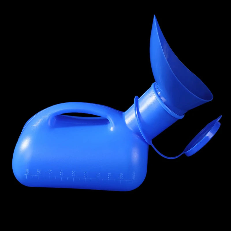 1Pc 1000ML Blue Unisex Urinal Mobile Toilet Pee Storage Tool Travel Car Pee Bottle With Lid Pee Large Capacity Urinary Bottle. Qme