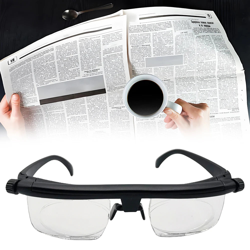 -6D To +3D Myopia Presbyopia Eyeglasses Focal Length Correction Adjustable Strength Lens Eyewear Auto Adjusting Reading Glasses Qme