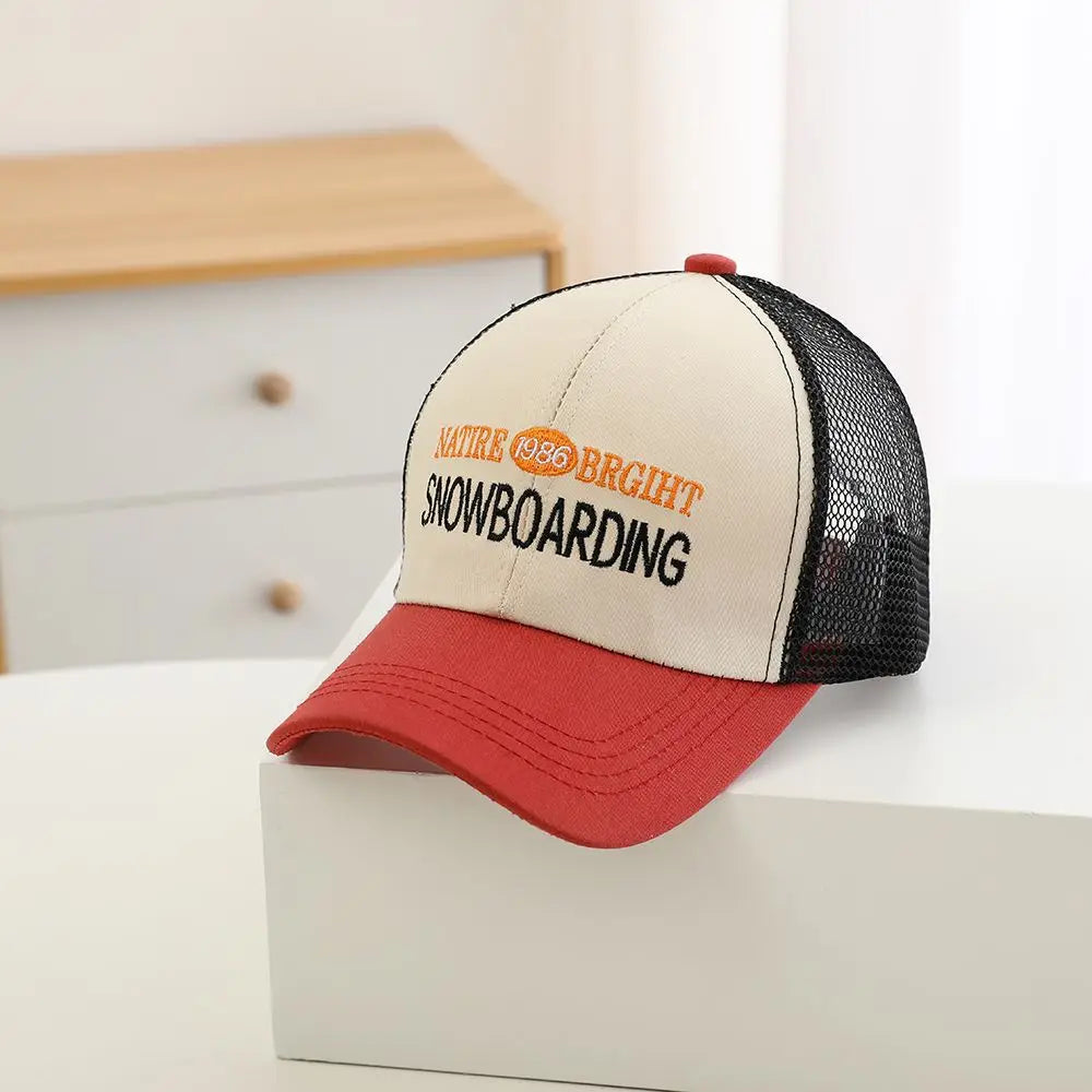 Children's Hat Summer Shade Baseball Cap Breathable Sun Protection Qme Red
