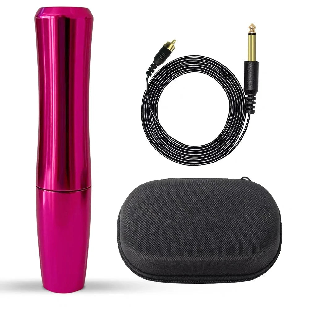New MINI Rotary Permanent Makeup Tattoo Machine PMU Microblading Pen Portable Powerful Motor 2.5mm Stroke Supply Qme Rose Red MINI 2