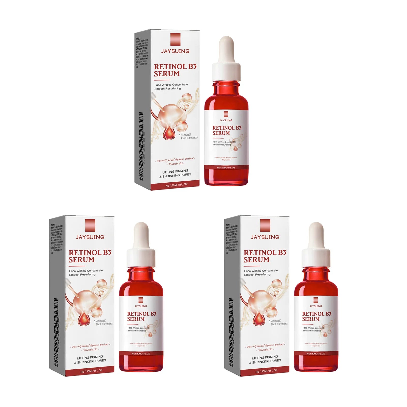 Retinol B3 Face Essence Deep Moisturizing Fade Fine Line Lifting Firming Repair Smooth Nourish Tighten Brighten Serum Skin Care Qme 3 x 30ml Boxed