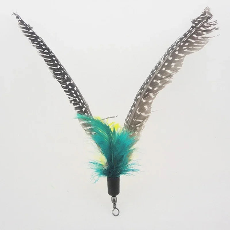 Spare Feather Stick Head Cat Teasing DIY Homemade Toy Pet Qme