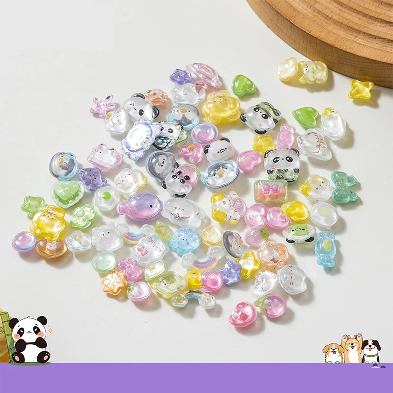 Cute Cartoon Animal 3D Solid Clear Crystal Embossed Stickers for DIY Scrapbook Phone Case Decoration Birthday Gift Reward Qme