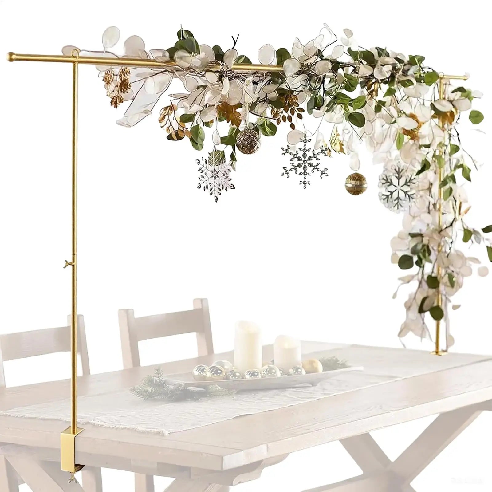 Balloon Arch Stand Adjustable Table Arch with Clamps Dining Background Rack for Daily Swing Event Catering Wedding Halloween Qme