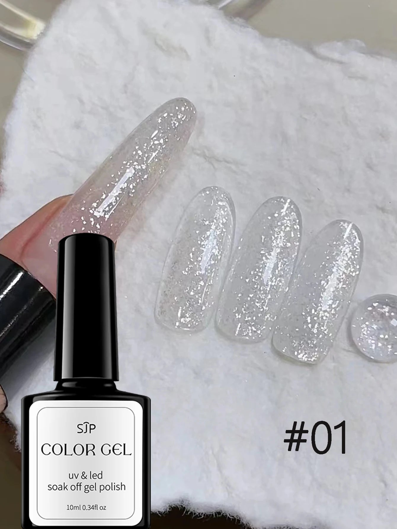 Colored Opal Snow Melting Gel Nail Polish UV DIY Art Charm Suitable Qme 01