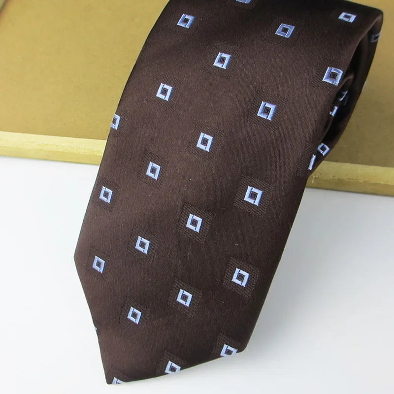 Men Silk Tie Formal Male Mens Navy Brown Groom Wedding Necktie Suit Qme rt-1