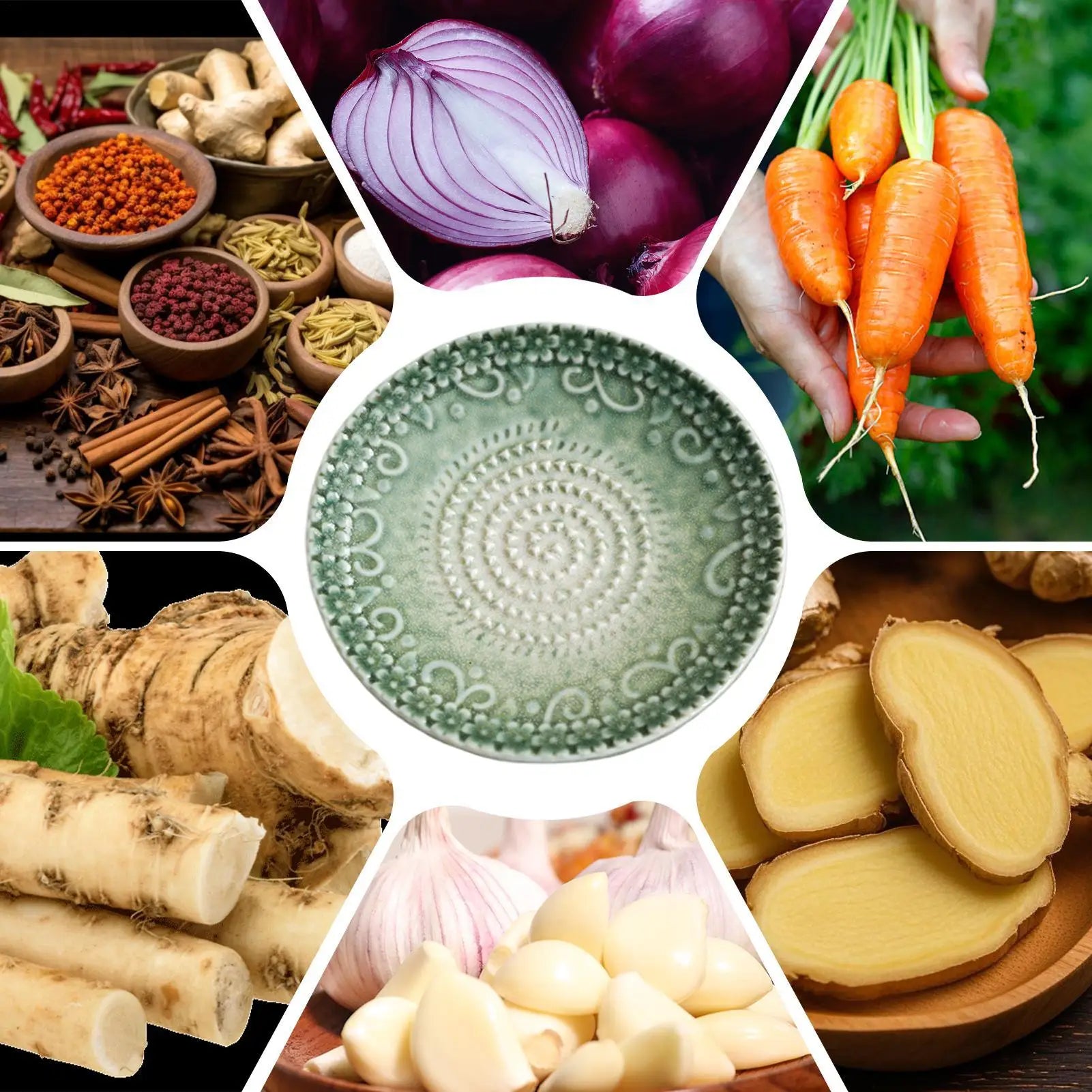 Garlic Grater Plate Grinder Bowl Garlic Plate Grater For Kitchen Food Ginger Grating Butter Lemon Tomato Carrot Puree Countertop Qme