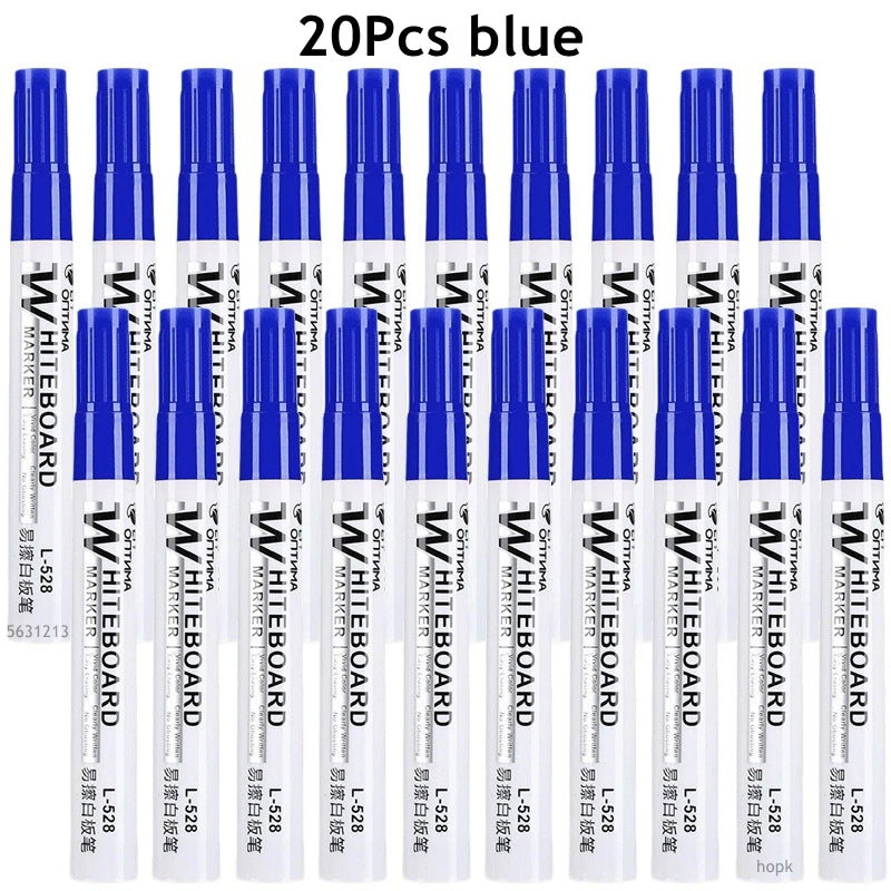 1-100Pcs Erasable Whiteboard Marker Pen Blackboard Marker Teaching Chalk for Glass Office School Stationery White Board Marker Qme 20Pcs Blue