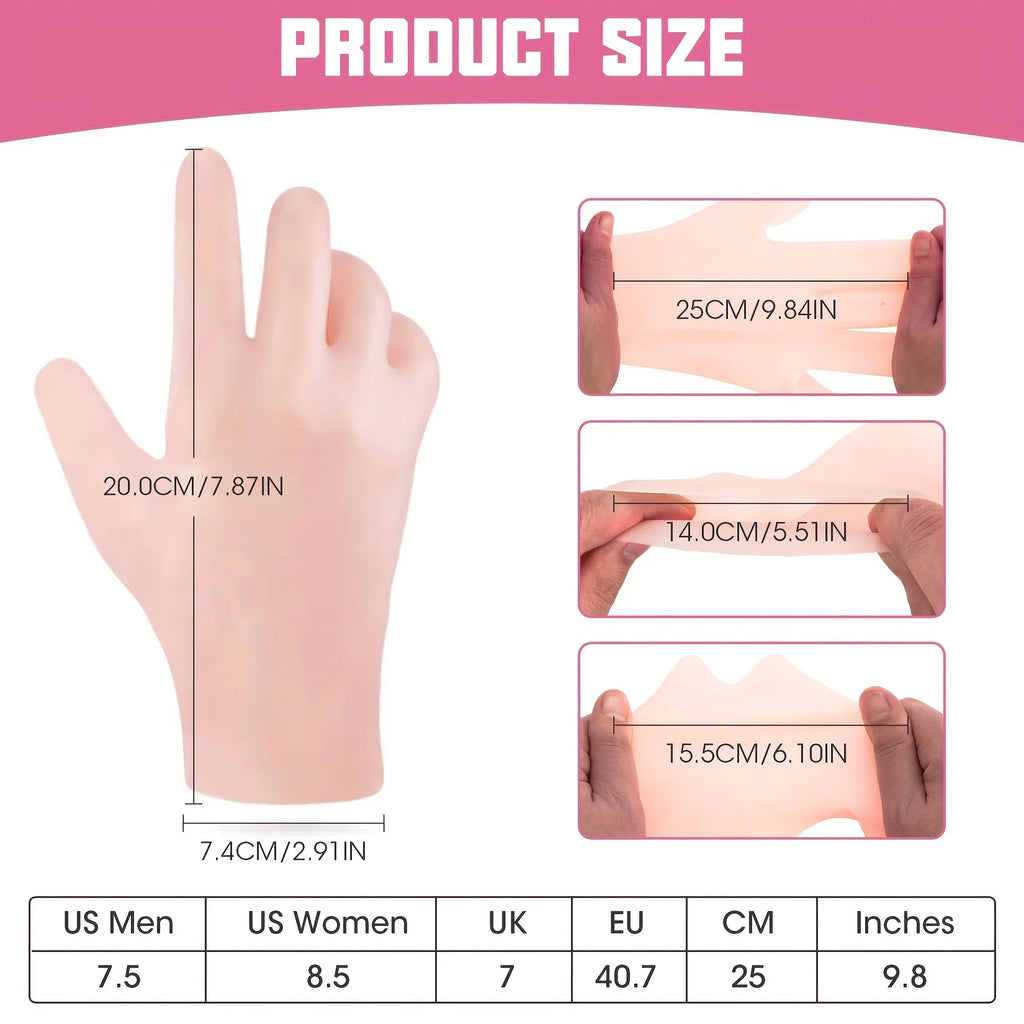 Moisturizing Gloves, Gel Spa Hydrating Gloves, Soft Silicone Gloves, Lotion Gloves(Apricot Or Pink) Qme