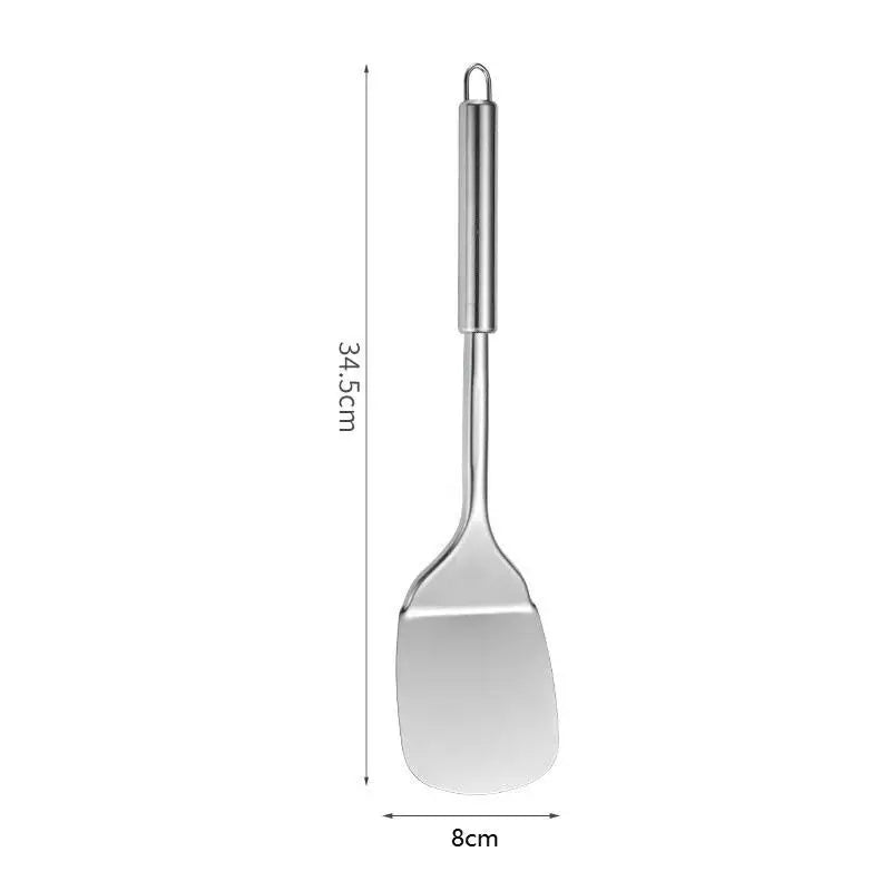 Stainless Steel Turner Long Handle Slotted Shovel Non-stick Steak Qme A9