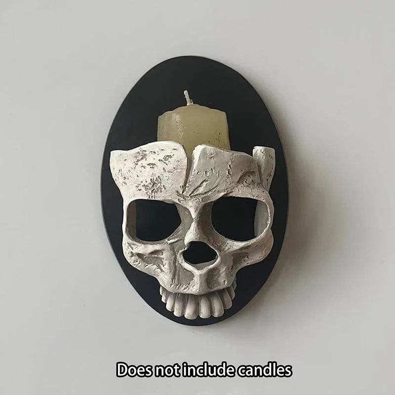 Resin Handicraft Craft Wholesale Home Decoration Skeleton Candlestick Qme B