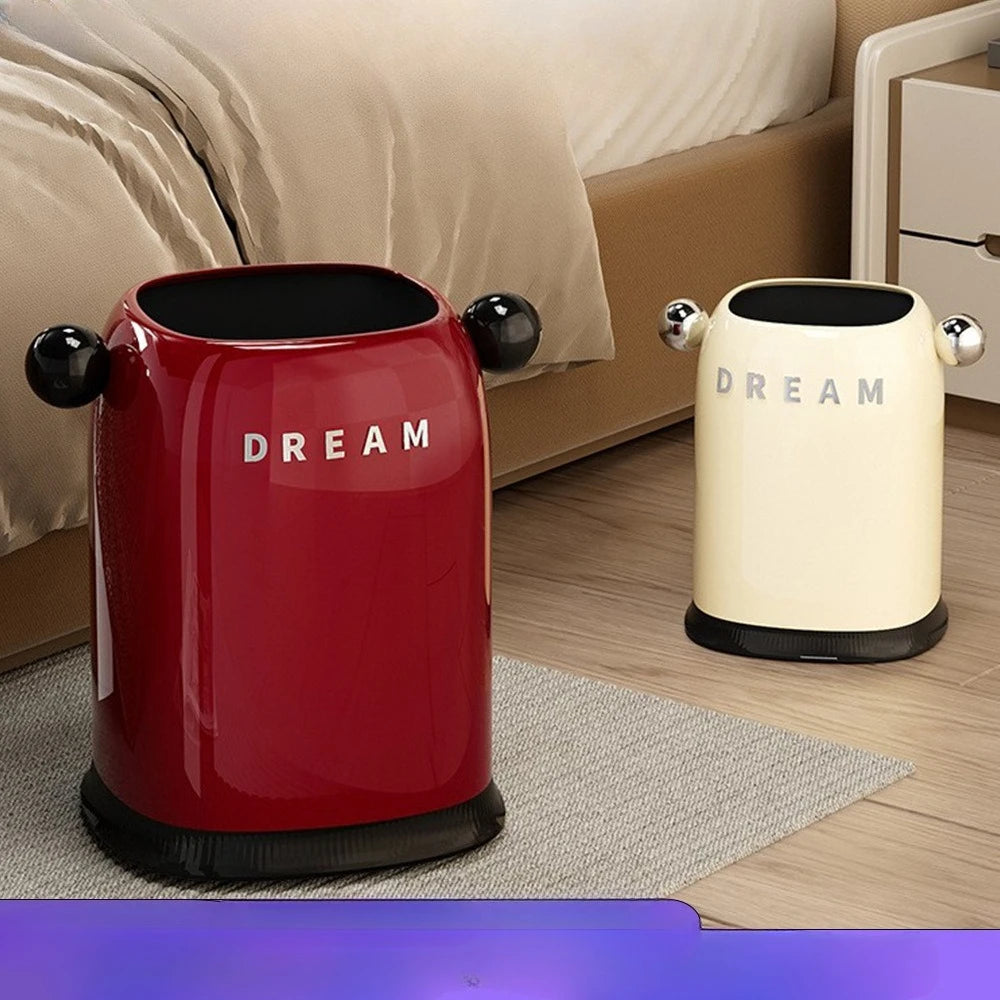 Luxury Home Trash Can for Living Room&Bedroom Garbage Bin Decorative Wastebasket for Office,Bathroom&Desktop,Storage Solution Qme