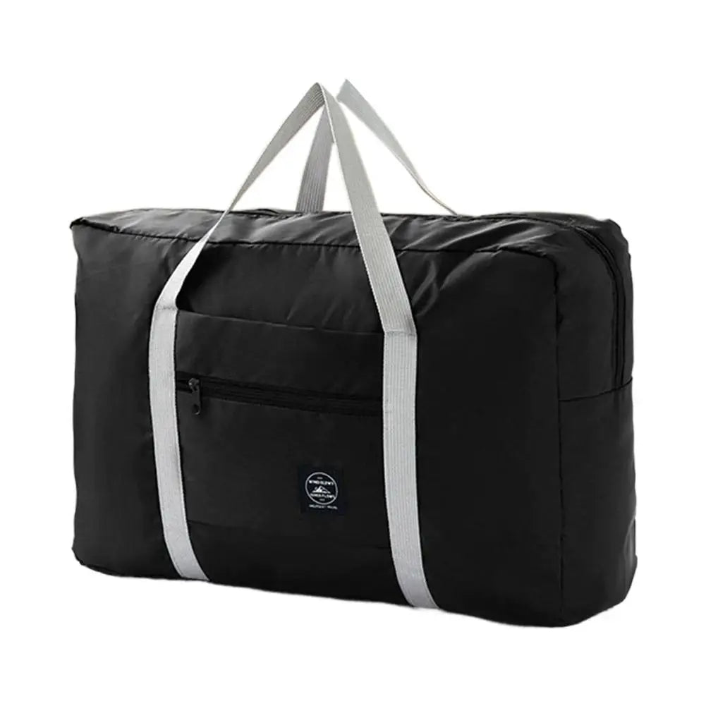 Women Men Travel Storage Clothes Packaging Organizer Foldable Travel Bags Nylon Large Capacity Bag Luggage WaterProof Handbags Qme black