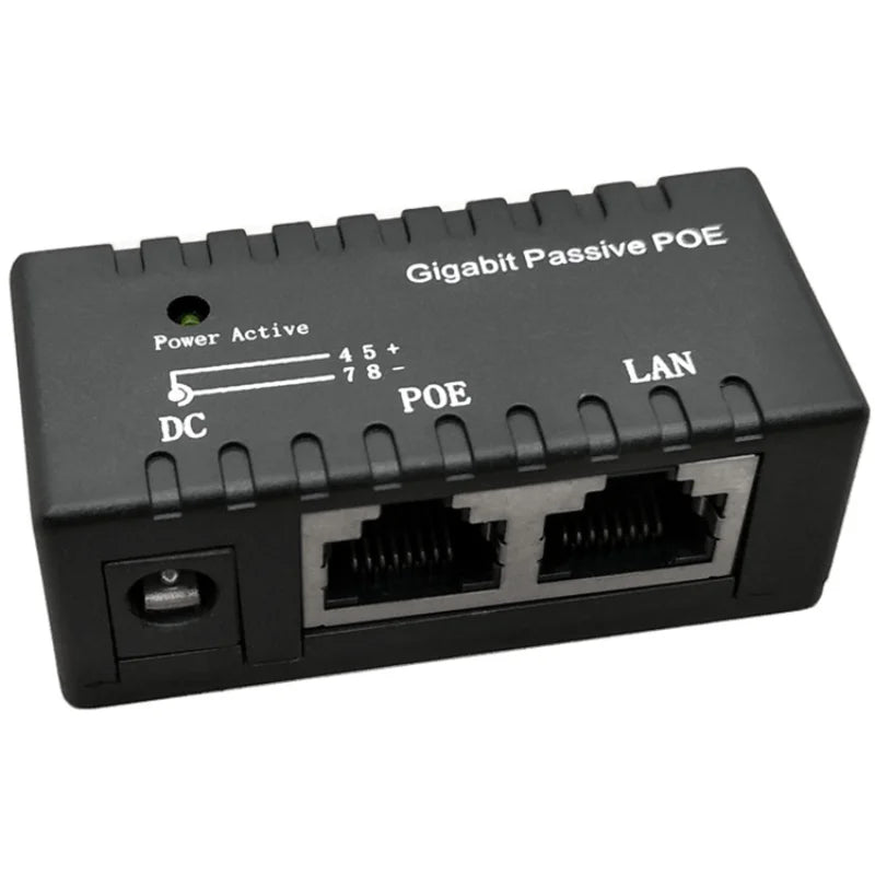 10pcs 1000Mbps Gigabit Single-port Passive POE Injector Power Splitter for IP Camera POE Adapter Module Accessories POE DC12-48v Qme White 10pcs