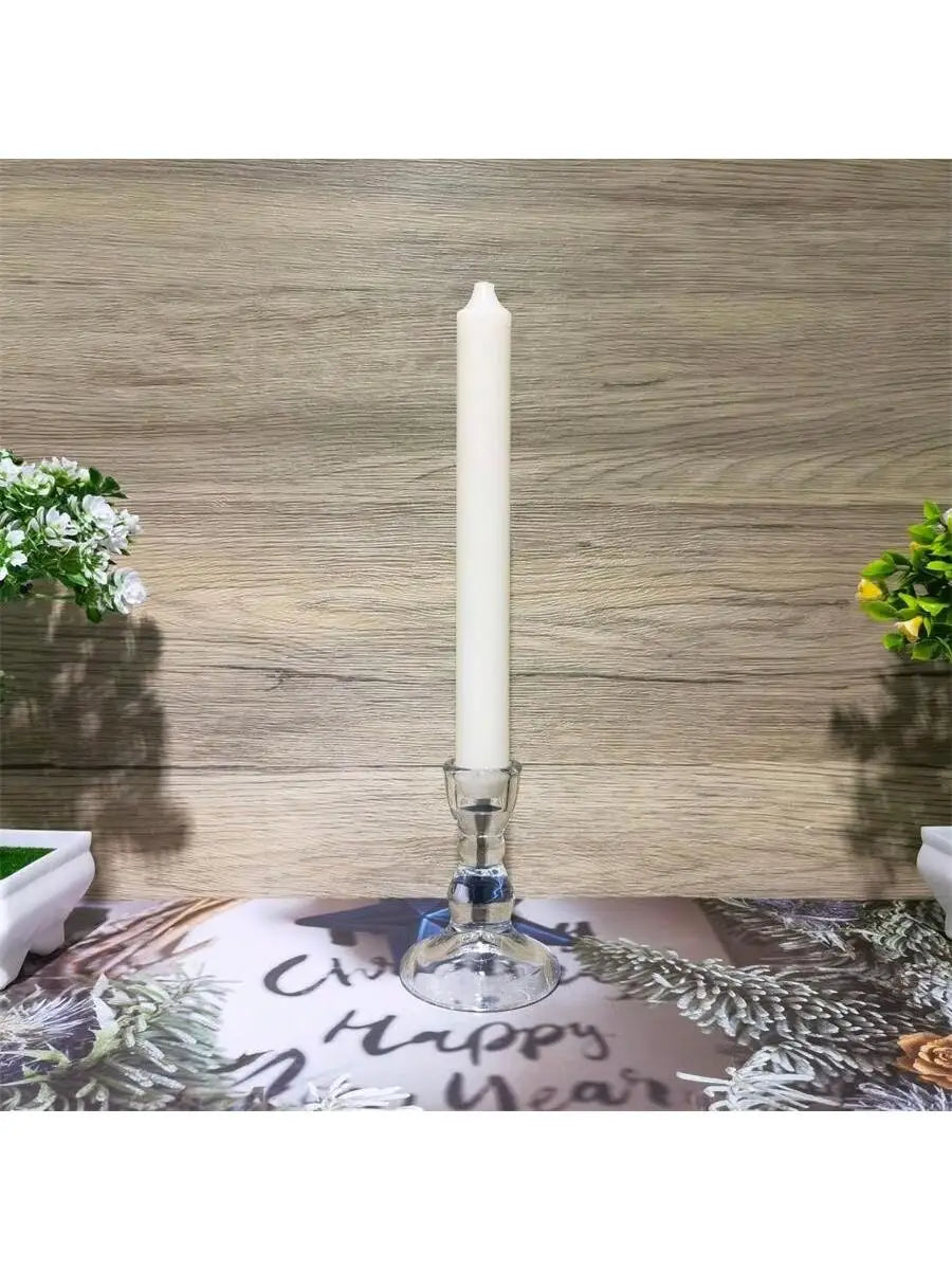 Romantic European Vintage Crystal Candle Stand Small Gourd Rod Table Qme