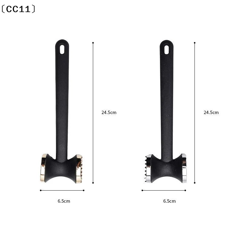Heavy-duty Kitchen Meat Mallet Rubber Handle Alloy Hammer Head Easy Qme