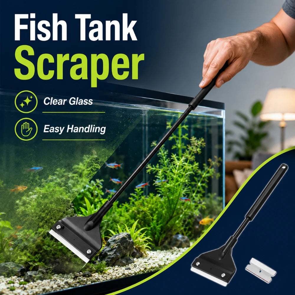 Household Fish Tank Dual Function Algae Sand Remover Glass Scraper Multifunctional Aquarium Accessories For Daily Tank Care Qme