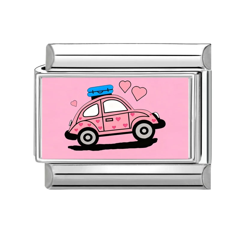 Y2K Wholesale Love Heart I Myself Flowers Italian Charm Link Fit