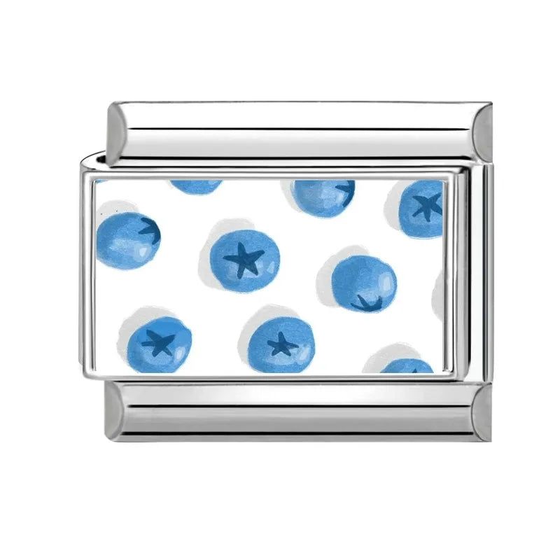 Fashion Blue Series Cartoon Shark Sea Seagull Crab Italian Charm