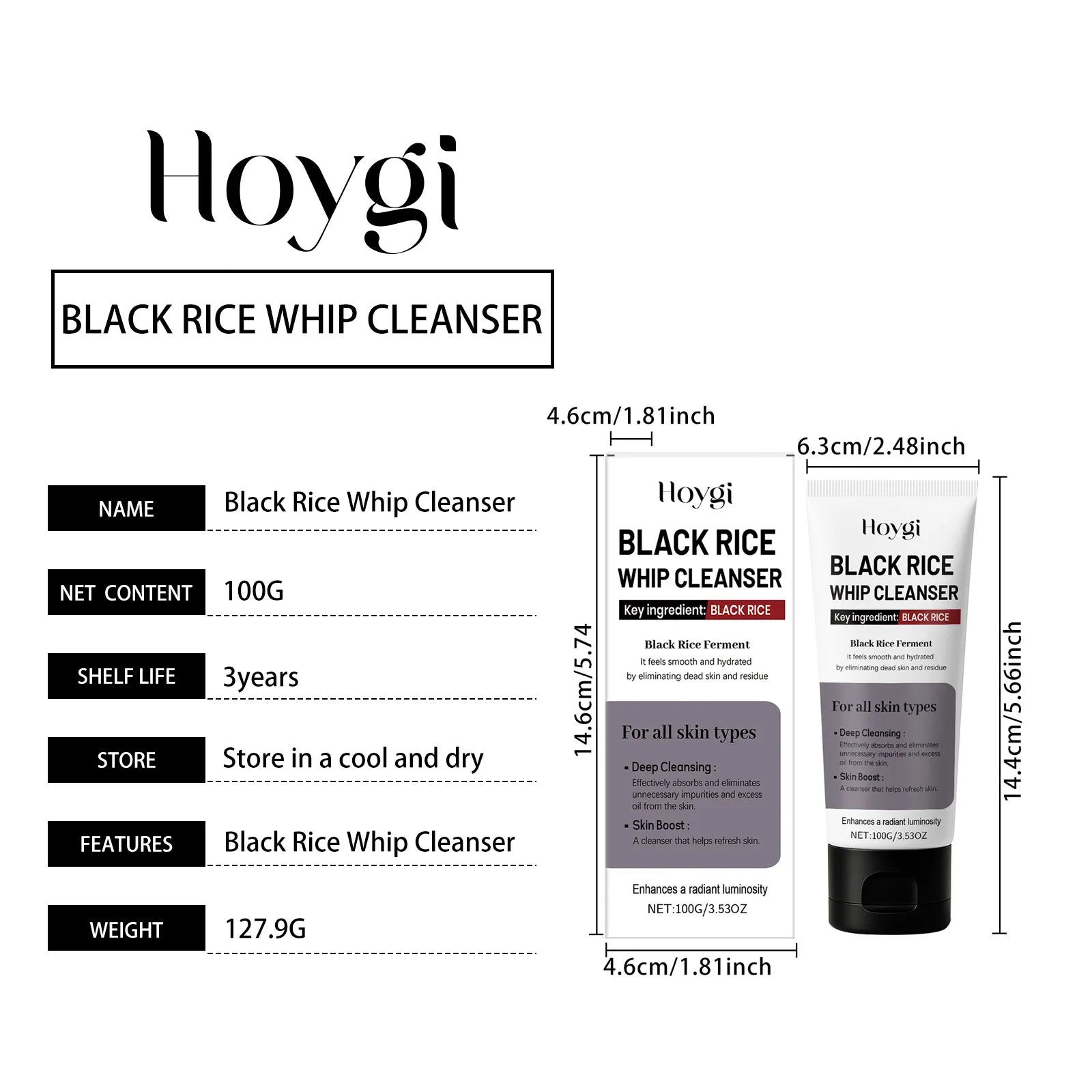 Multi-Option Facial Cleanser Oil Control Brightening Skin Cleansing Moisturizing Blackhead Remove Skincare Face Wash Foam Face Qme Black Rice
