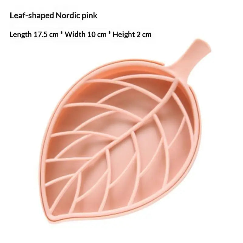 Leaf-Shaped Soap Dish 2 Layers Drain Soap Box Bathroom Dish Plate Case Home Shower Soap Holder Bathroom Accessories Qme A3