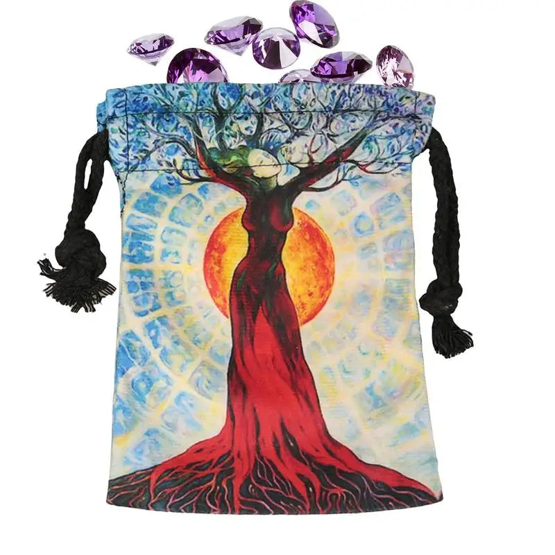 Tarot Bags Pouches Drawstring Dice Bag Card Storage Digital Printing Qme