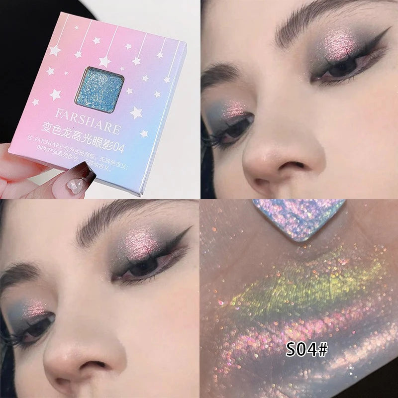 Diamond Monochrome Highlighter Contouring Palette Fine Flash Brighten Eyeshadow Orange Silver Natural Eye Shadow Makeup Cosmetic Qme S40