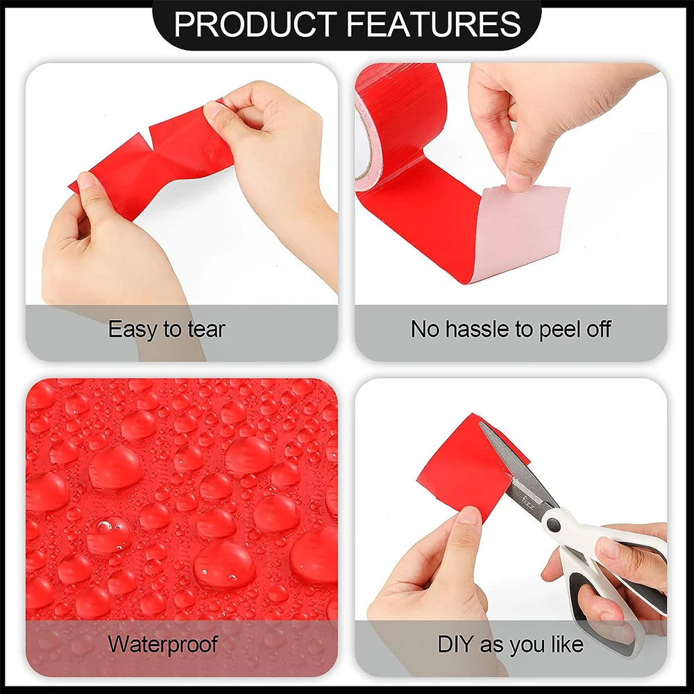 4.5cm*10m Colored Extra Strong Self-adhesive Tape Waterproof Heavy Duty No Residue Craft Duct Tape for DIY Art Packaging Coding Qme