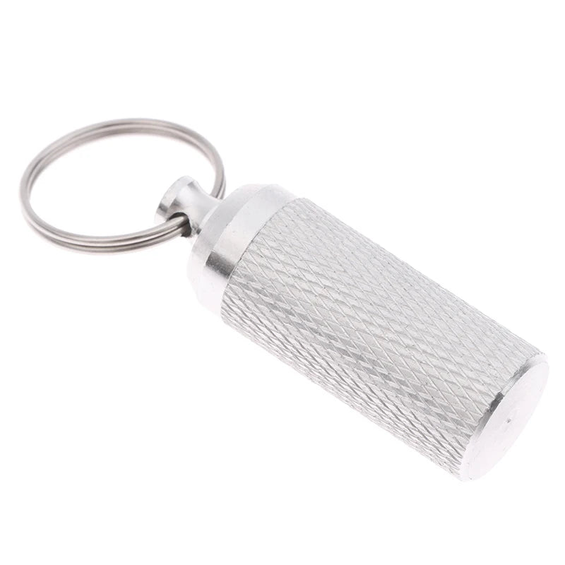 Aluminum Alloy Waterproof Pill Shaped Box Bottle Holder Container Qme Default Title
