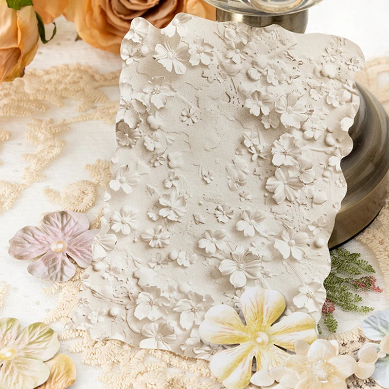 Vintage Distressed Floral Texture Scrapbook Paper, European Artistic Collage Material, Perfect for Junk Journaling Qme