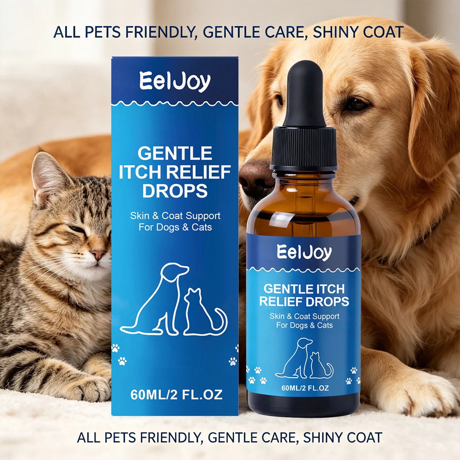 Pet Skin Care Drops Moisturizing Relieve Itching Improve Dryness & Roughness Natural Pet Skin Relief Drops Skin & Coat Support Qme