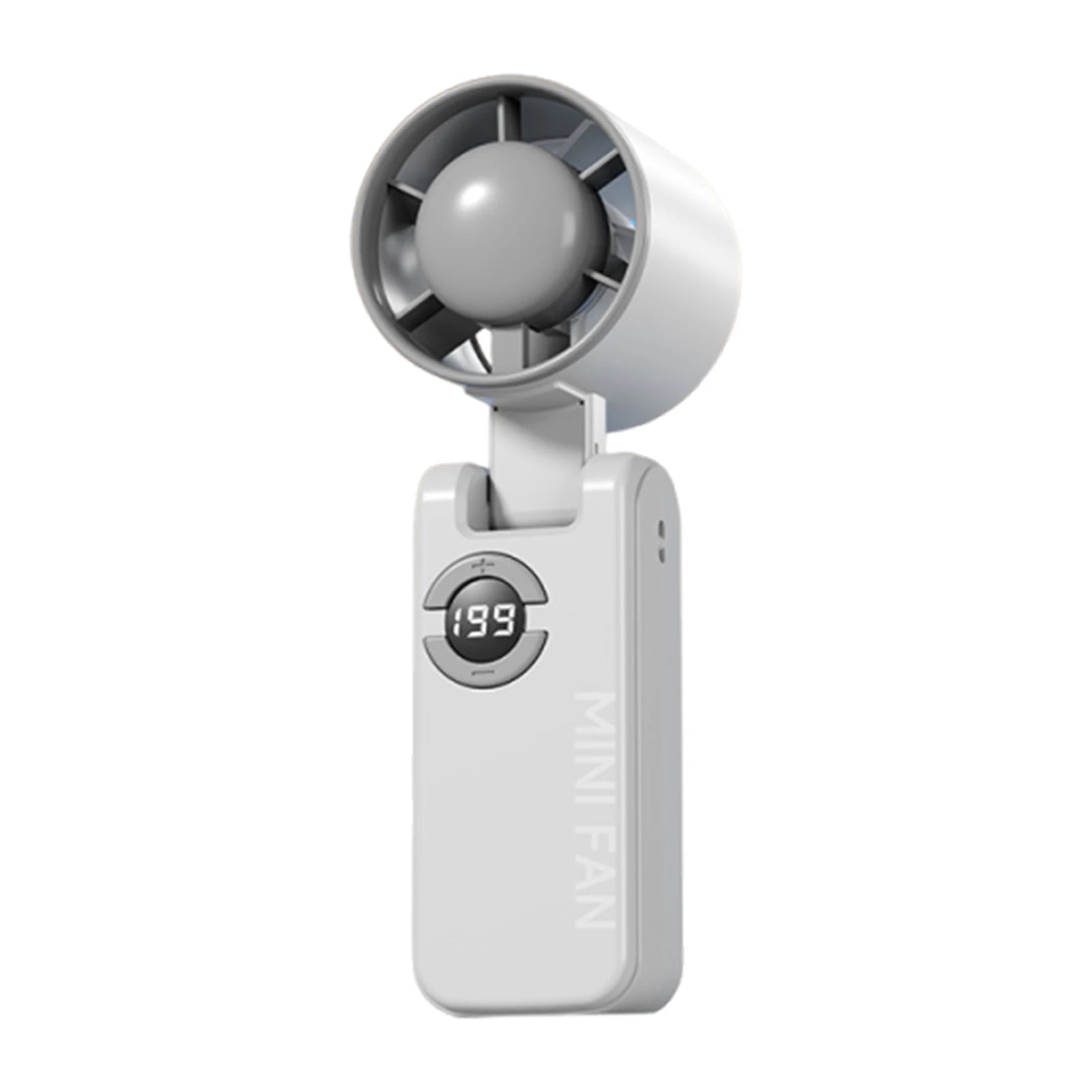 Portable Electric Fan Type-C Charging Rechargeable Hanging Turbo Fans Adjustable Powerful Air Blower for Outdoor Travel Commute Qme WHITE