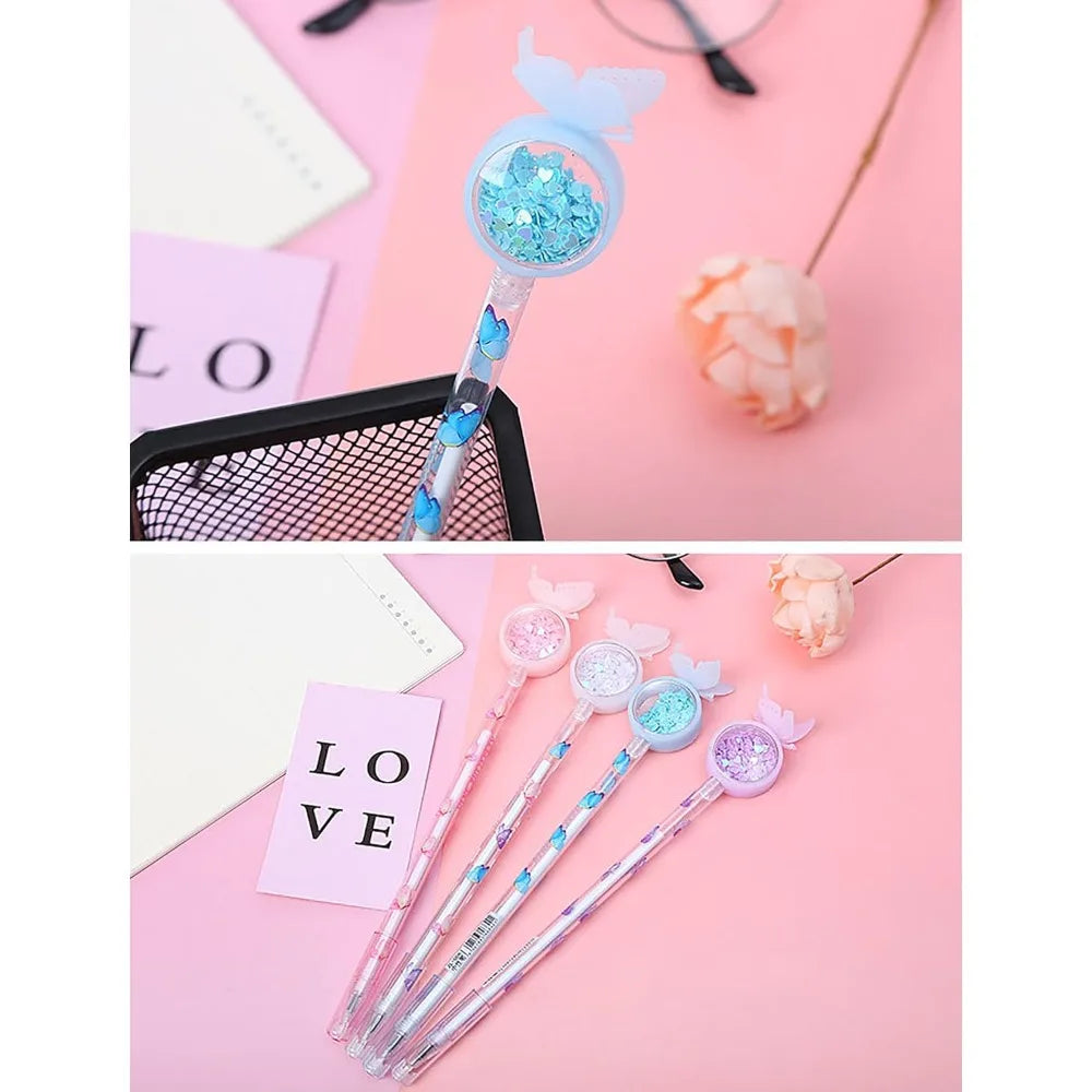 10pcs Butterfly gel pen novelty holiday pen with black ink, suitable for nurses, students, teachers, classroom office supplies Qme