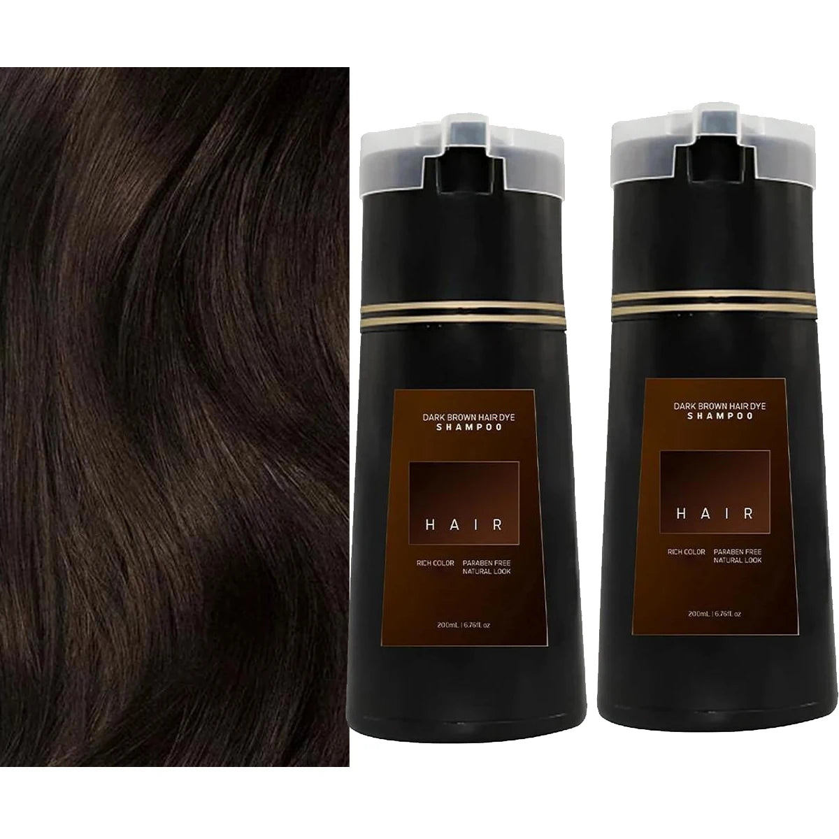 1 2 Black Hair Dye Shampoo Nova Instant Coloring Gray Long Lasting Qme 2pcs-dark brown