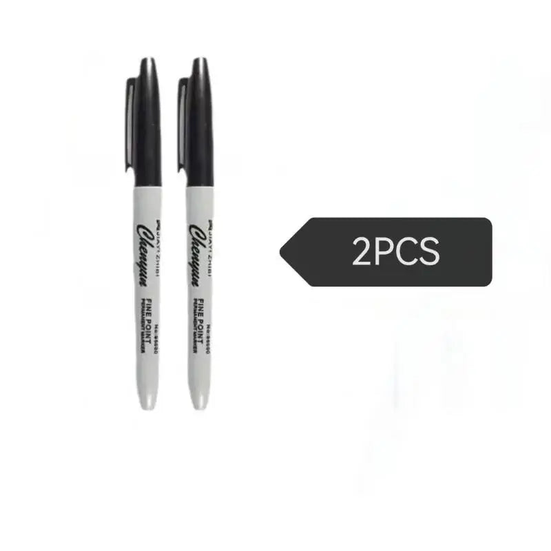 Black Permanent Marker Pens Fine Tip Waterproof Quick Drying Qme A6