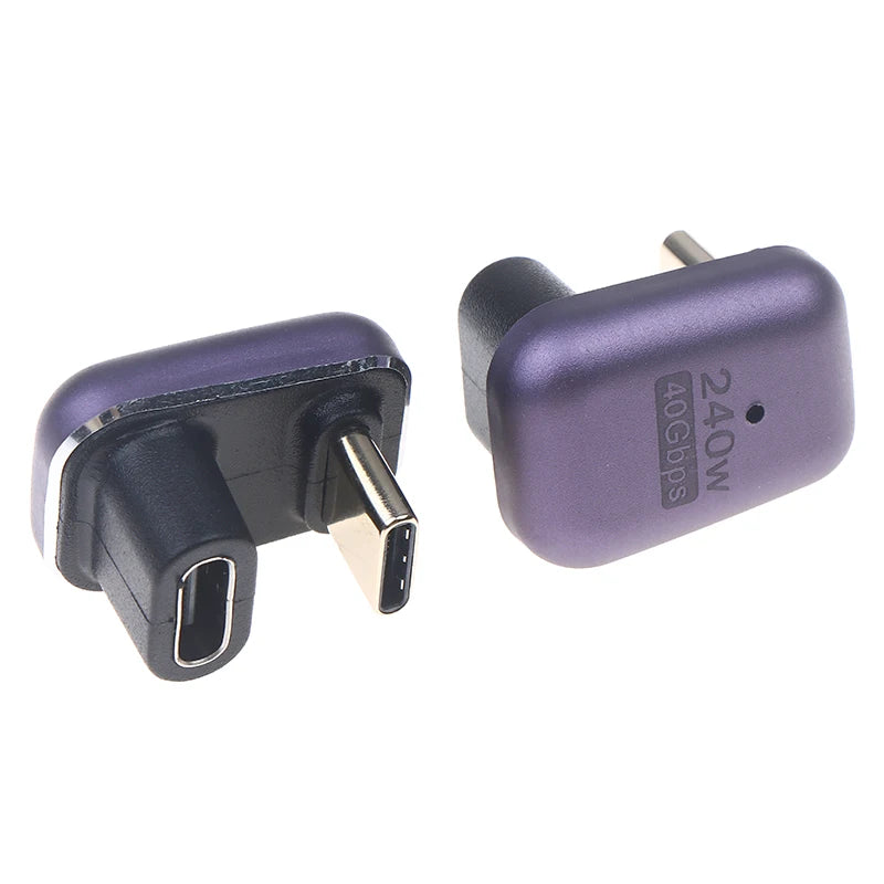 1 240W U Shape USB C Adapter 180 Degree Angled Type-c Extender Qme