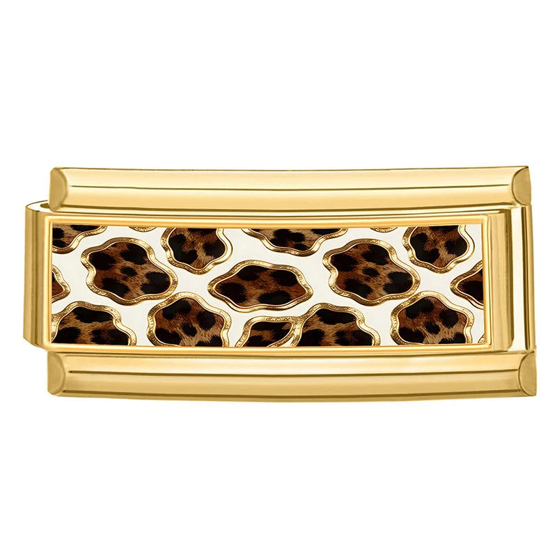 New Vintage Golden Charm Leopard Pattern Star Cat Starfish Shell Italian Charm Links Fit 9MM Stainless Steel Bracelet DIY Making Qme Style 24